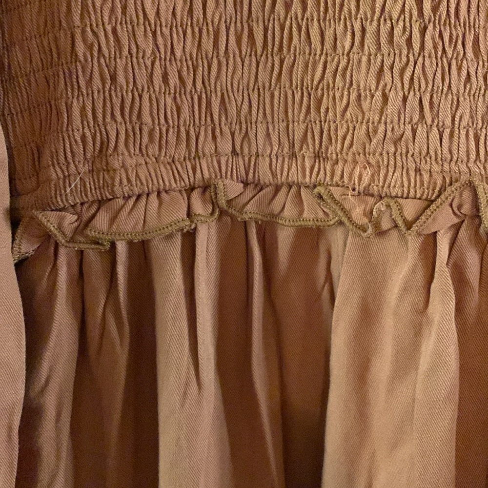 Merokeety Brown Boho Peasant Tired Maxi Dress Size S - Picture 8 of 9